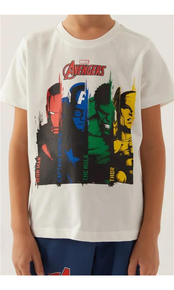 Avengers Erkek Çocuk Bermuda Takım KREM