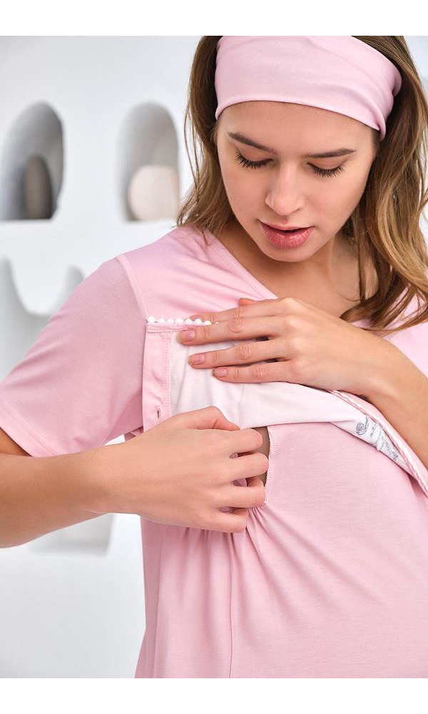 BAHA 4325 YARIM KOL LOHUSA GECELİK PEMBE