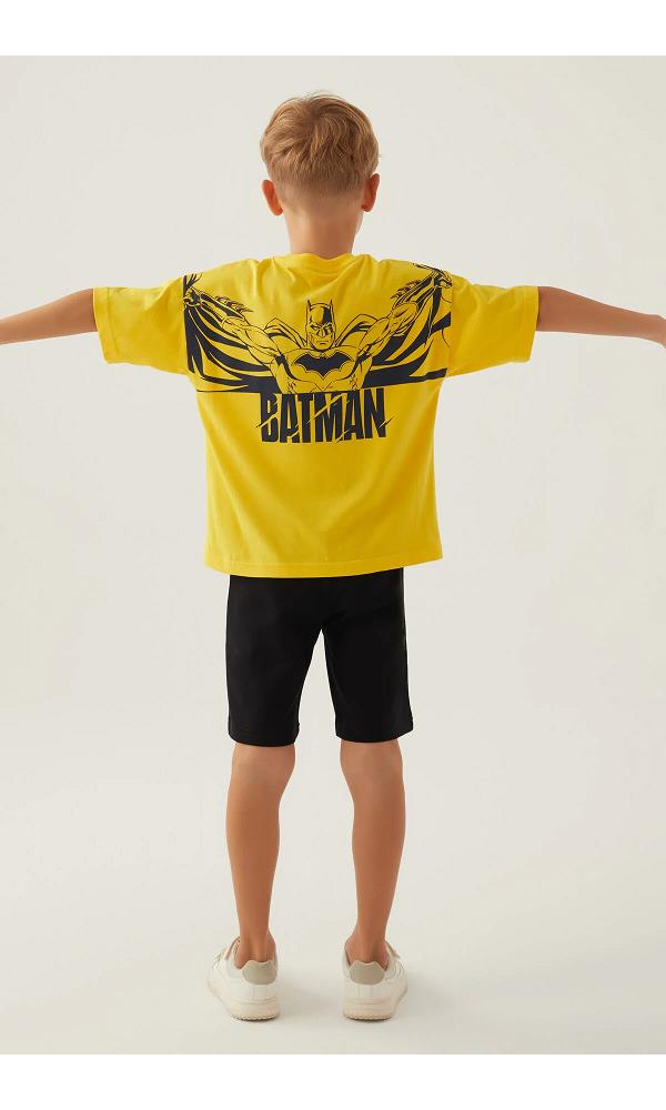 Batman Erkek Çocuk Bermuda Takım Toz Pembe