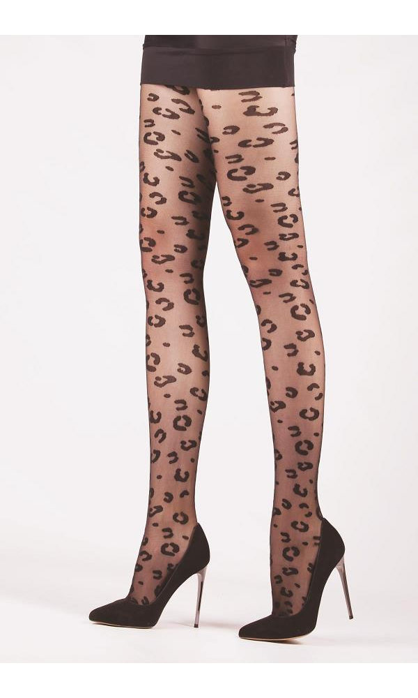 DAY MOD RETRO LEOPAR DESEN KÜLOTLU ÇORAP SİYAH