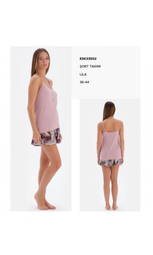 ESK33502 ASKILI ŞORT TK. Lila