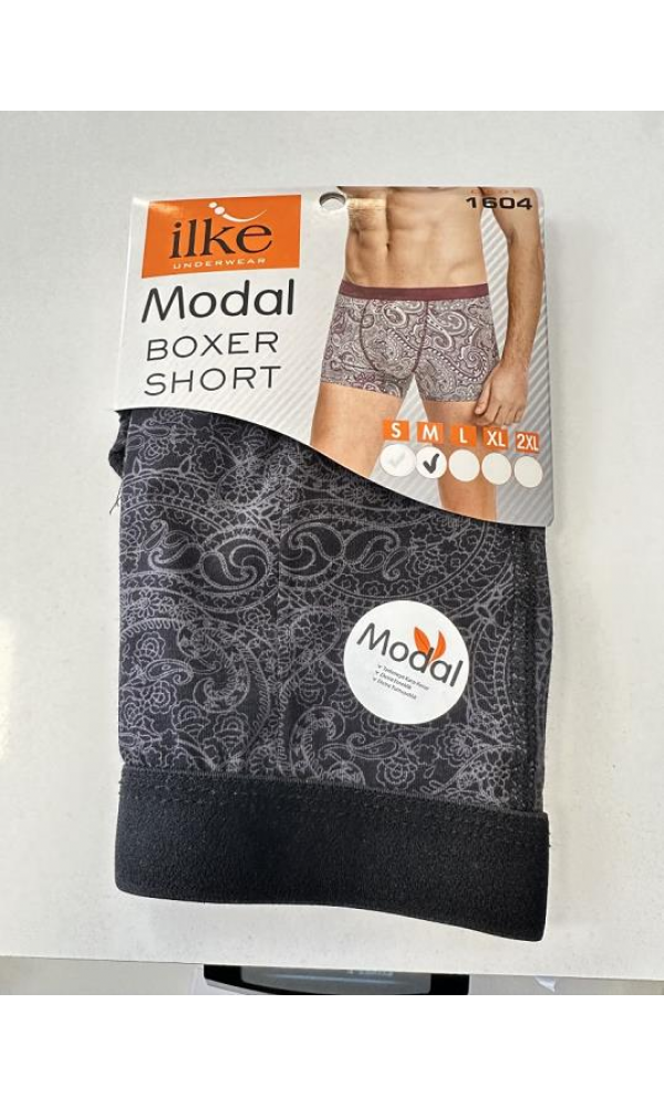 İLKE 1604 ERKEK MODAL BOXER SİYAH