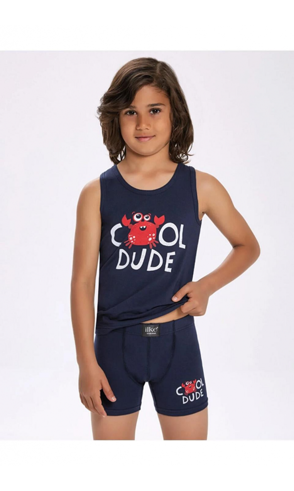 İLKE 308 ERKEK ÇOCUK LİKRALI BASKILI BOXER KARIŞIK