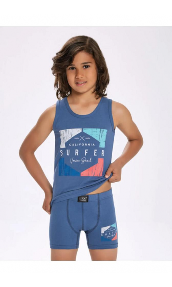 İLKE 308 ERKEK ÇOCUK LİKRALI BASKILI BOXER KARIŞIK
