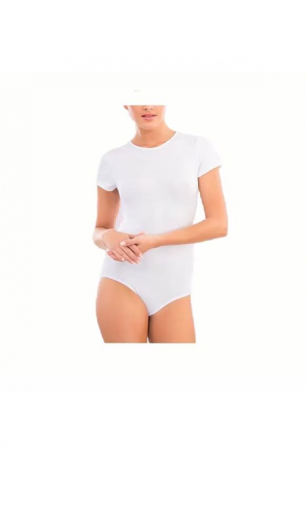 İMER 9257 SIFIR YAKA KISA KOL ÇITÇITLI BADİ WHITE