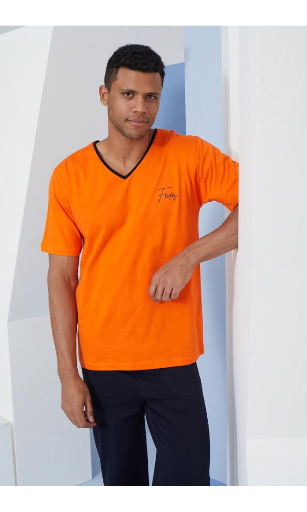 KLY 2094 V.YAKA PİJAMA TAKIM LACİVERT