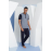 KLY 2115 MİDİ YAKA PİJAMA TAKIM GRİ