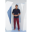 KLY 2118 MİDİ YAKA PİJAMA TAKIM BORDO