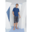 KLY 2203 BATTAL MİDİ YAKA KAPRİ TAKIM İNDİGO