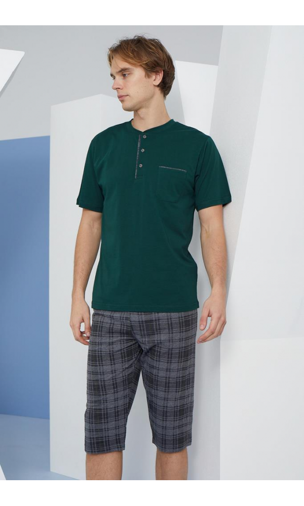 KLY 2203 BATTAL MİDİ YAKA KAPRİ TAKIM İNDİGO