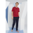 KLY 2207 BATTAL MİDİ YAKA PİJAMA TAKIM GRİ