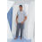 KLY 2207 BATTAL MİDİ YAKA PİJAMA TAKIM GRİ