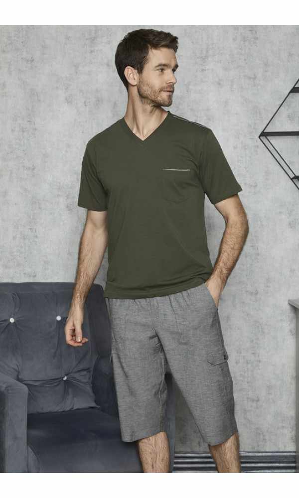 KLY 7529 ERKEK CEPLİ KAPRİ TAKIM LACİVERT