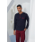 KLY 9223 MİDİ YAKA PİJAMA TAKIM ANTRASİT