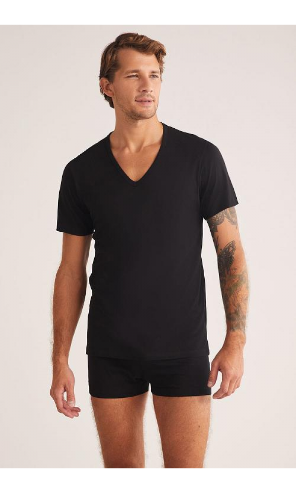 KOM ERKEK ENRICO 2LI T-SHIRT SİYAH