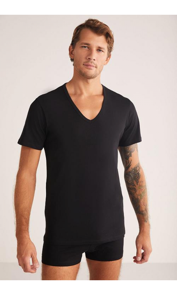 KOM ERKEK ENRICO 2LI T-SHIRT SİYAH