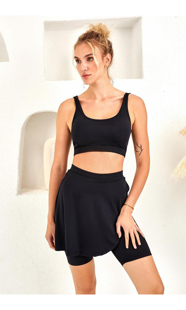 LAPİENO 254264  Şort Etekli Bikini Takım KIRMIZI