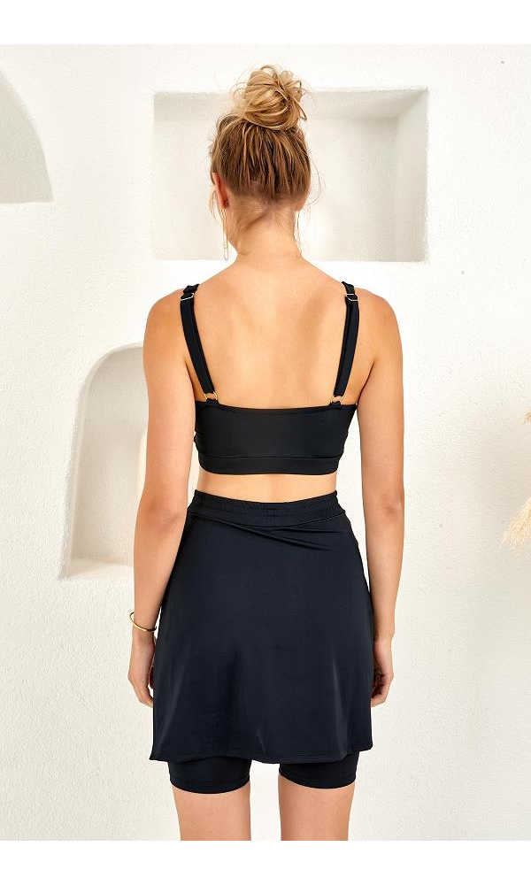 LAPİENO 254264  Şort Etekli Bikini Takım KIRMIZI
