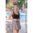 LAPİENO 3850 BAYAN ELBİSE MAYO SİYAH