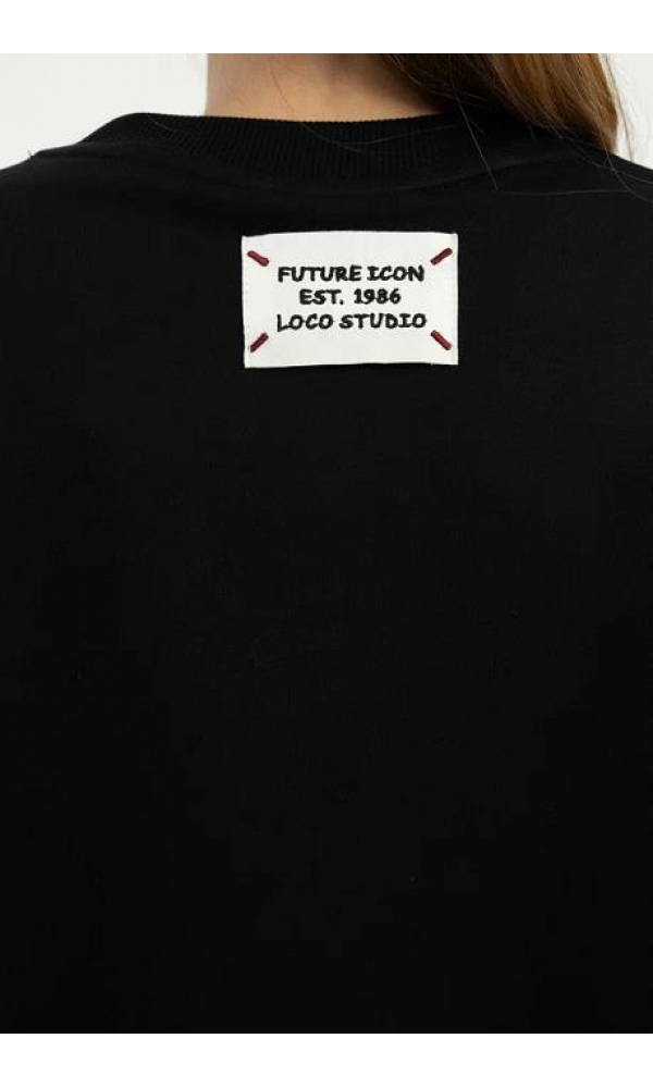 LOCO LOCO 7860  İKİ İPLİK  KIZ ÇOCUK SWEAT SİYAH