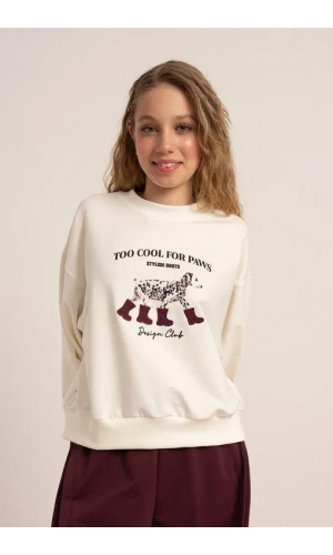 LOCO LOCO 7879 KIZ ÇOCUK İKİ İPLİK SWEAT SİYAH