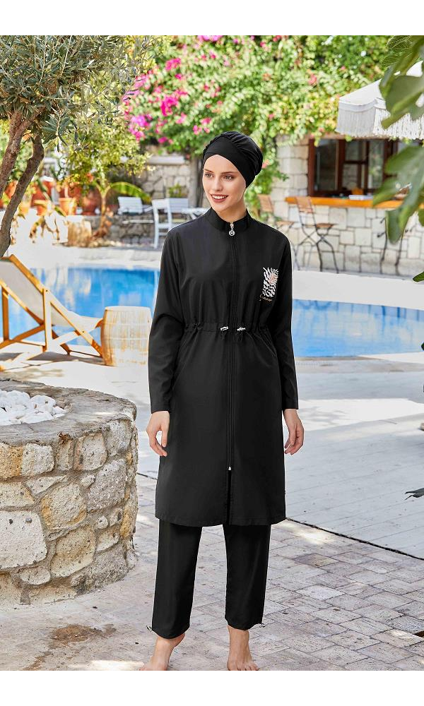 MARESİVA 8287 TESETTÜR UZUN KOL MAYO SİYAH