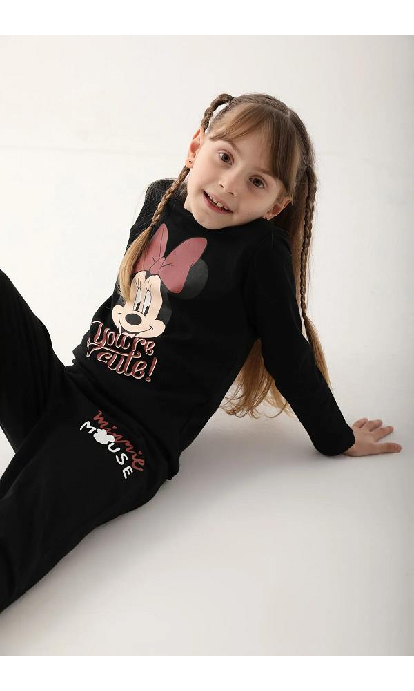 MINNIEMOUSE D4812-G KIZ UZUN KOL TAKIM SİYAH
