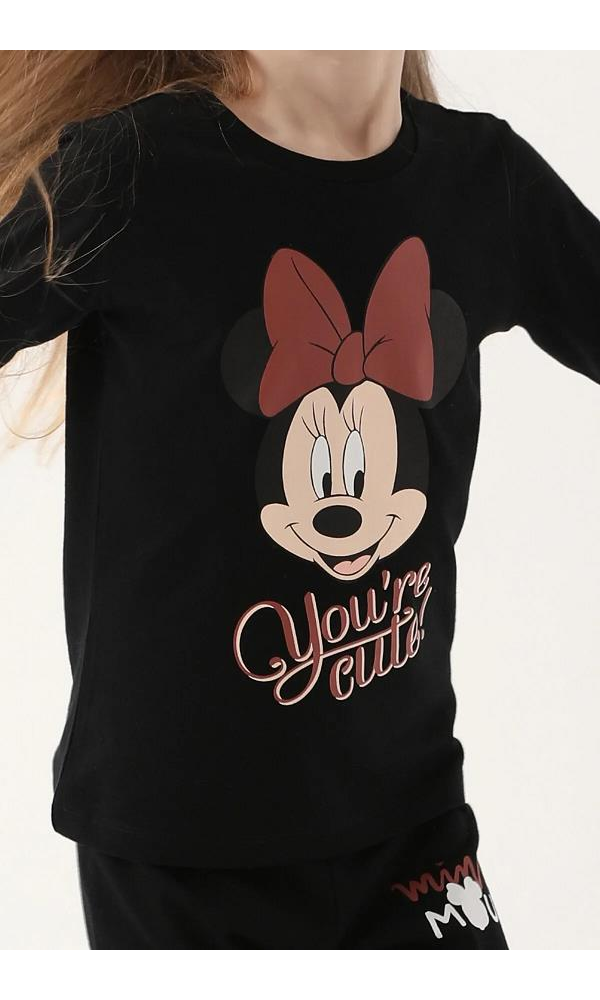 MINNIEMOUSE D4812-G KIZ UZUN KOL TAKIM SİYAH