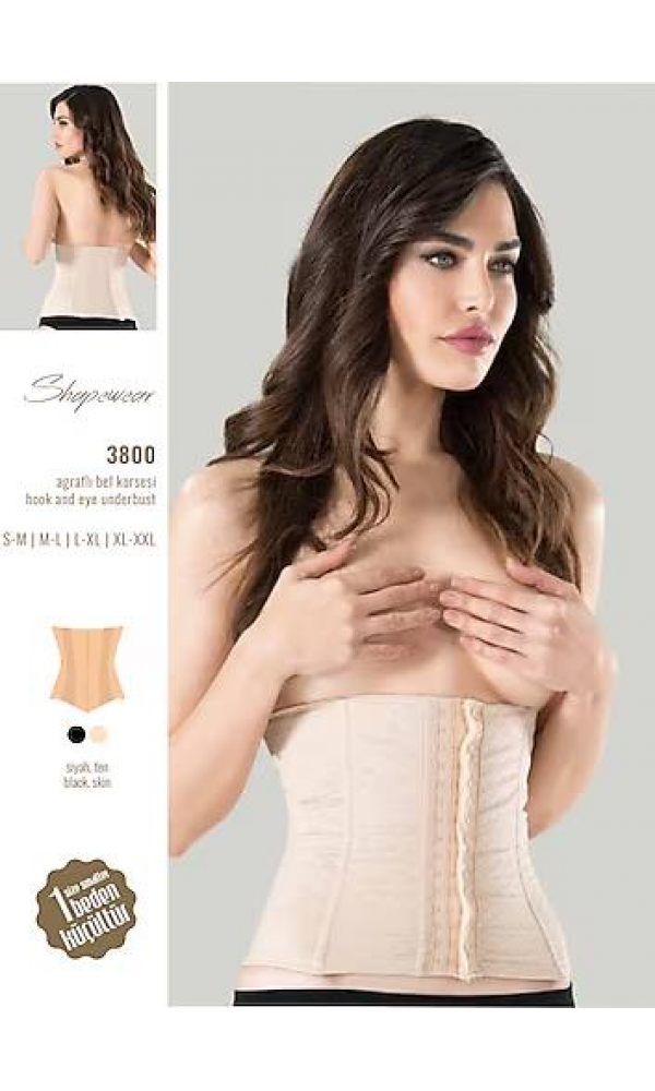 MISS FIT 3800 AGRAFLI BEL KORSESİ BEYAZ