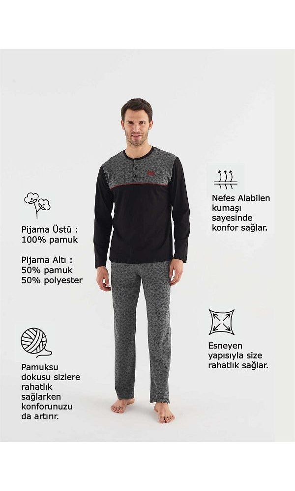 MOD 3735 ERKEK Patlı Pijama Takım TEN