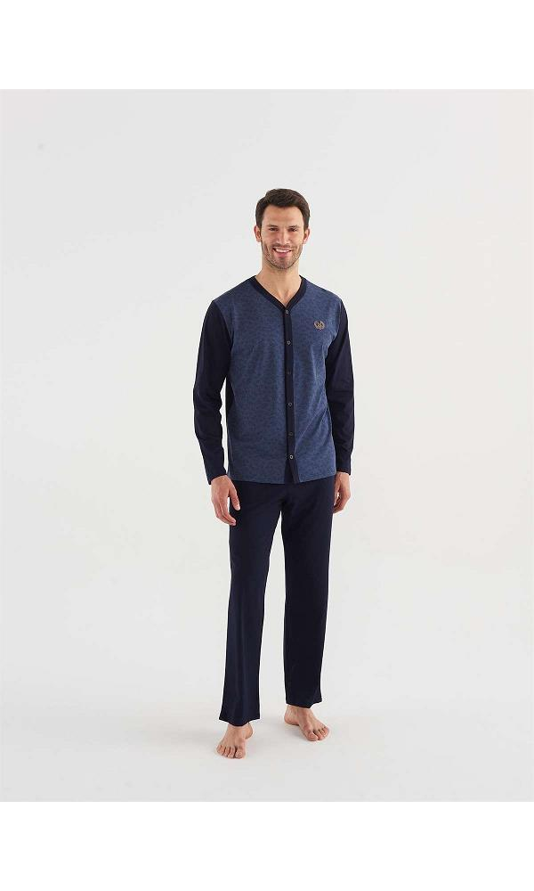 MOD 3736 ERKEK Boydan Patlı Pijama Takım SİYAH