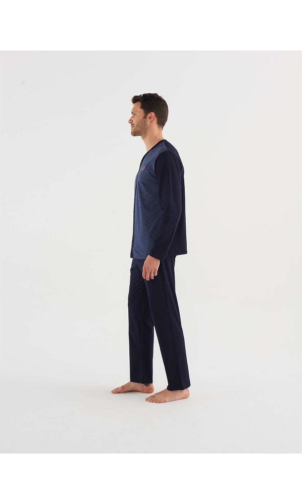 MOD 3736 ERKEK Boydan Patlı Pijama Takım SİYAH
