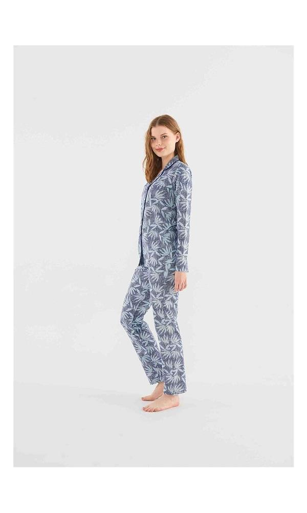 MOD 3803 BAYAN Boydan Patlı Pijama Takım SİYAH