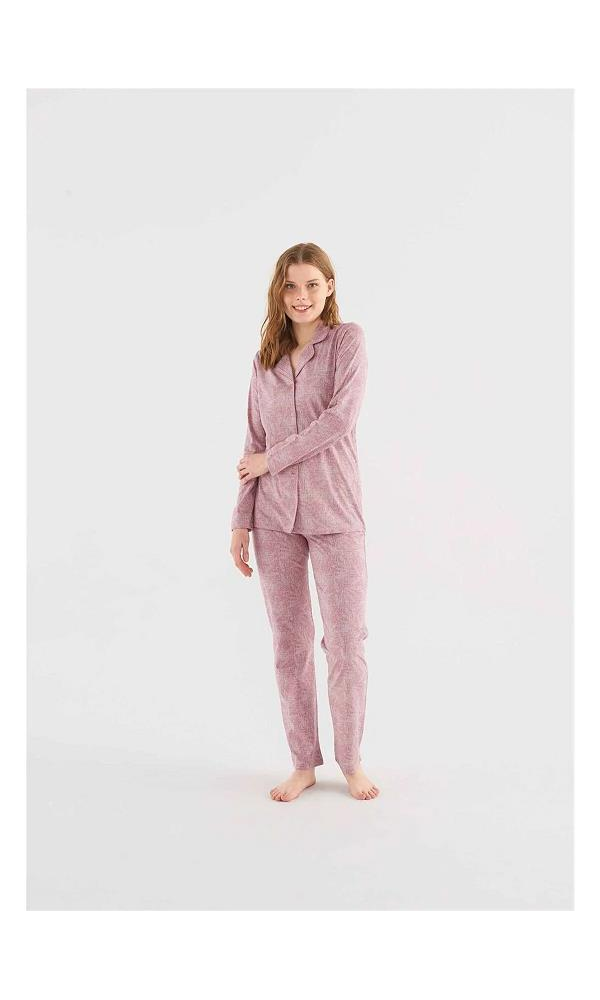 MOD 3803 BAYAN Boydan Patlı Pijama Takım SİYAH