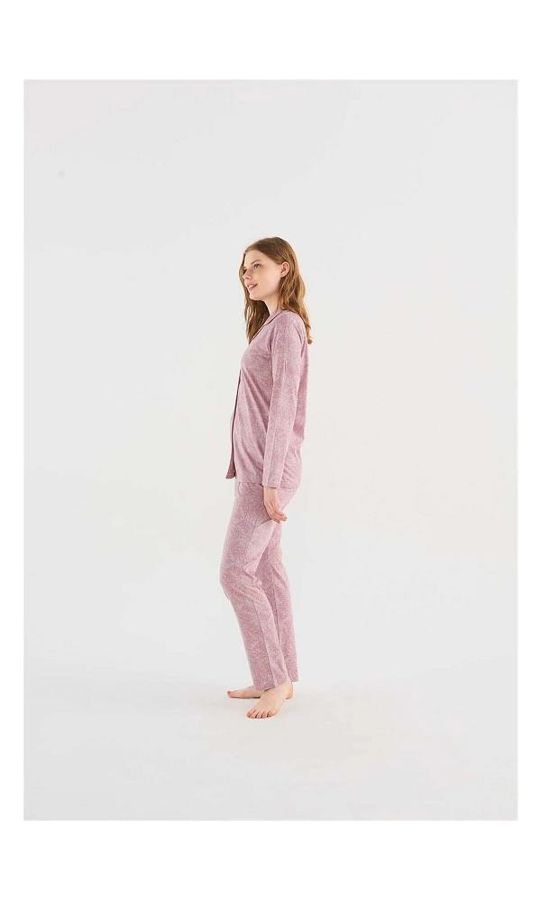 MOD 3803 BAYAN Boydan Patlı Pijama Takım SİYAH
