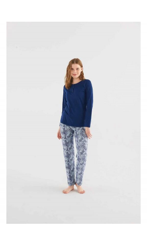 MOD 3804 BAYAN Patlı Pijama takım SİYAH
