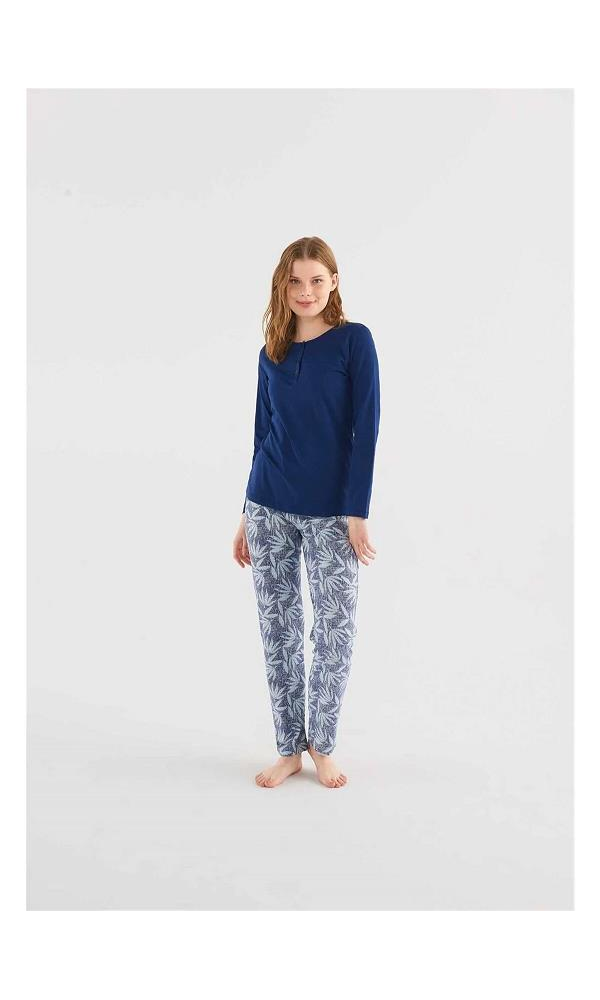 MOD 3804 BAYAN Patlı Pijama takım SİYAH