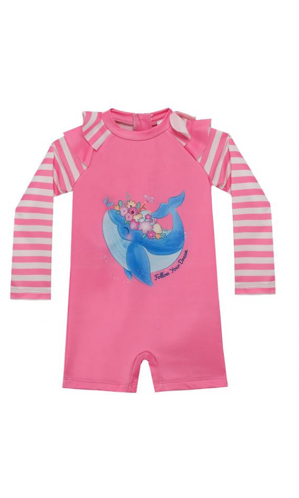 NEOPY 255112 Fermo Uzun Kollu Kız Bebek Tulum PEMBE