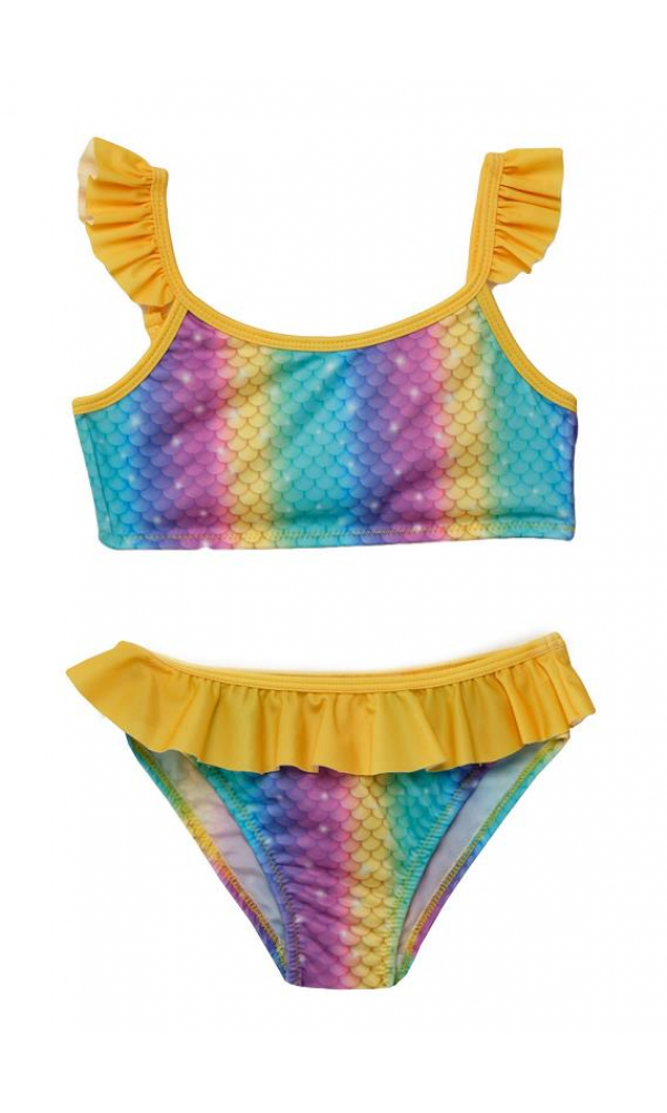 NEOPY 255207  Naırobı Fırfır Detaylı Kız Çocuk Bikini BEYAZ