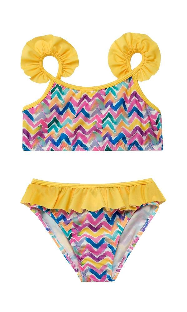 NEOPY 255208 Steın Fırfır Detaylı Kız Çocuk Bikini BEYAZ