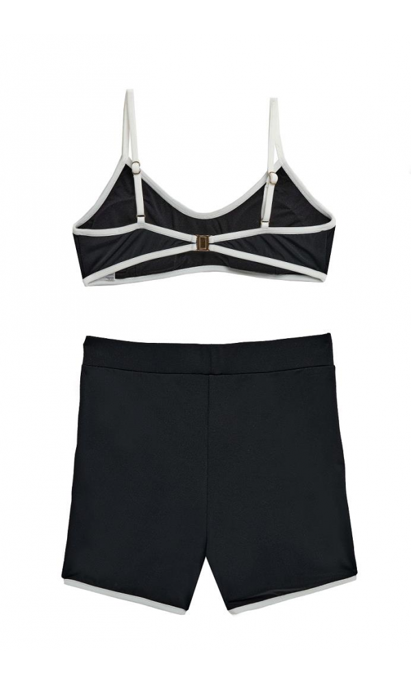 NEOPY 255309 Landau Bustiyet Şortlu İkili Bikini YEŞİL