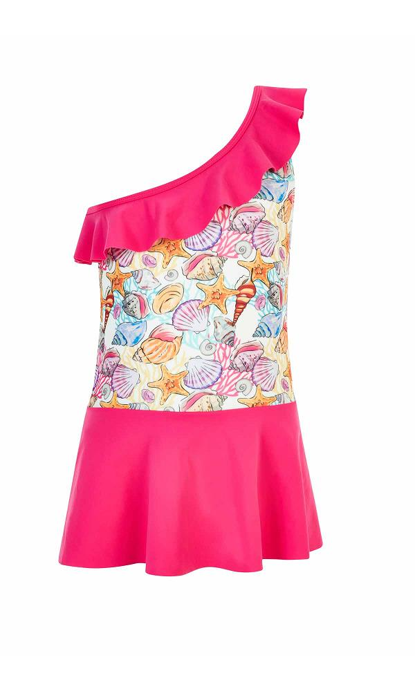 NEOPY 5575 KIZ ÇOCUK ETEKLİ MAYO PEMBE