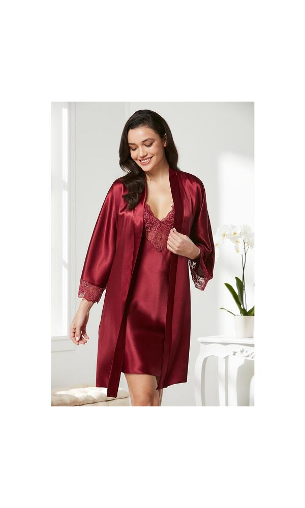 PİERRE CARDİN 4280 SABAHLIK GECELİK TAKIM BORDO