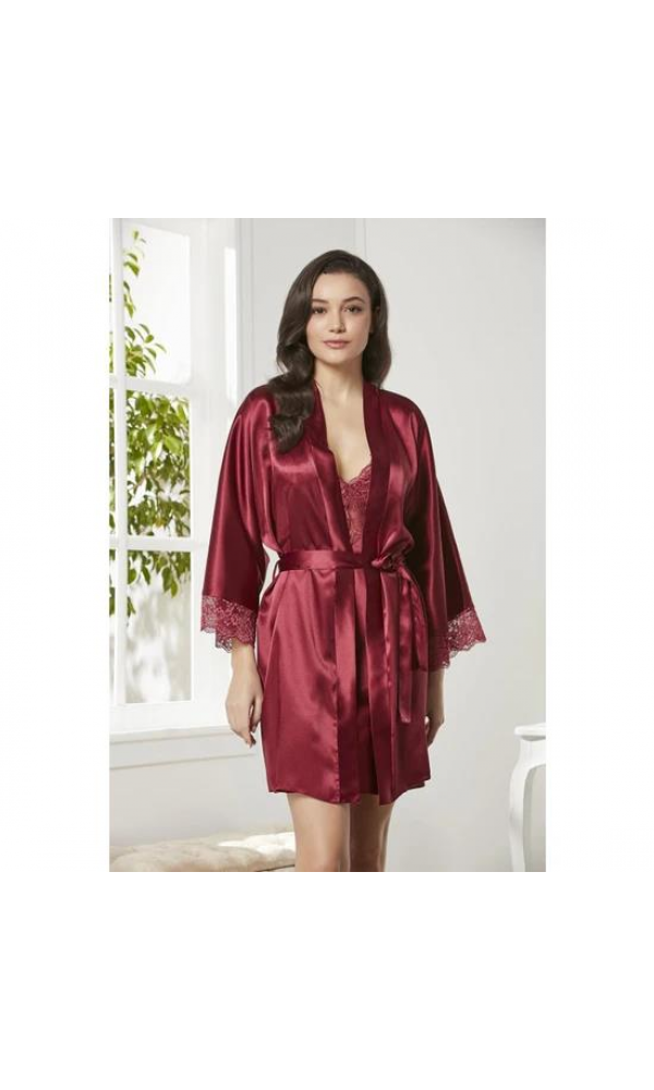 PİERRE CARDİN 4280 SABAHLIK GECELİK TAKIM BORDO