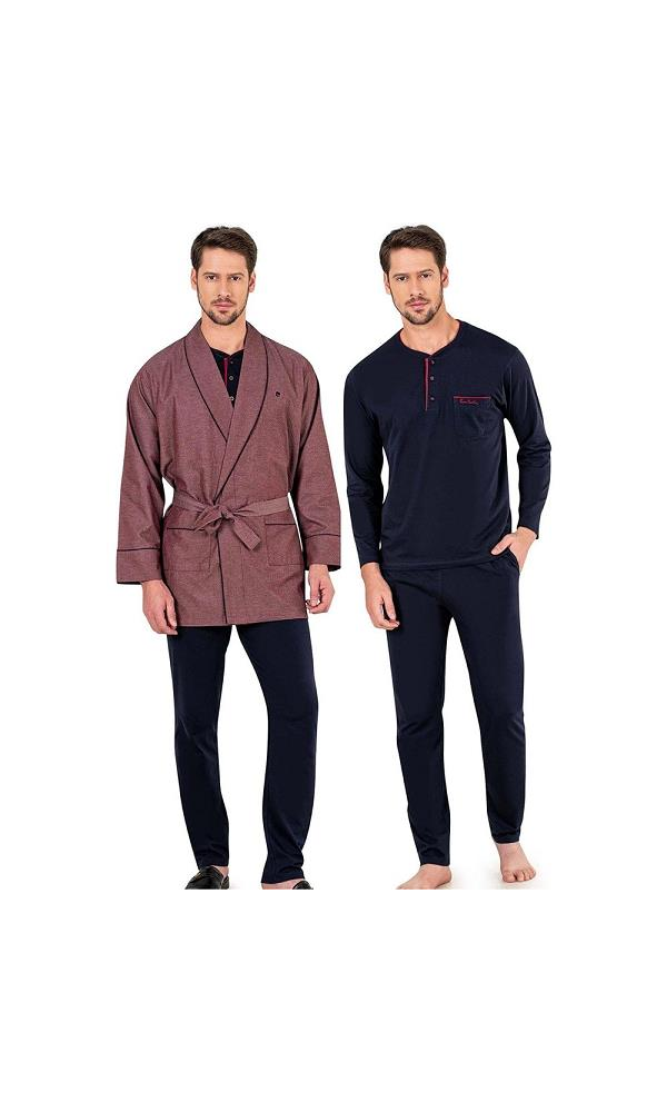 PİERRE CARDİN 5615 3LÜ ERKEK ROB TAKIM BORDO
