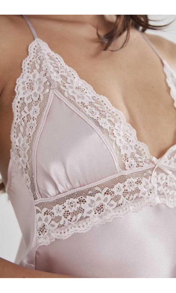 PİERRE CARDİN 603 SATEN GECELİK EKRU