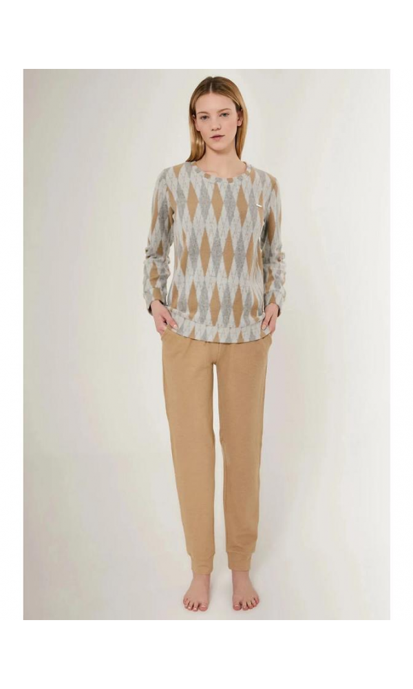 PİERRE CARDİN 8764 KADIN PİJAMA TAKIMI VİZON