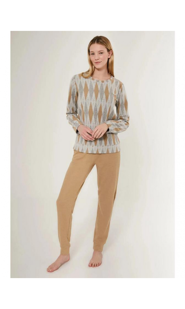 PİERRE CARDİN 8764 KADIN PİJAMA TAKIMI VİZON