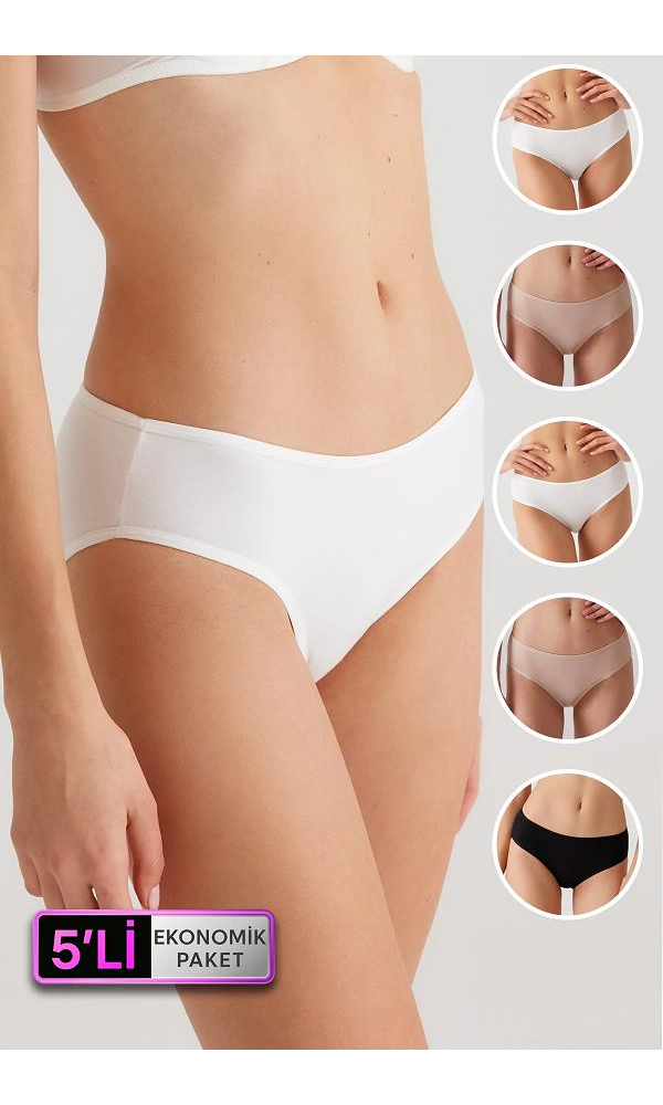 Pierre Cardin Klasik Bayan 5Li Külot 2056 KREM