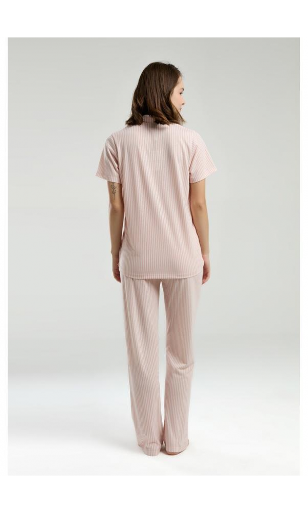 Pıerre Cardın PC9012 Bayan Kısa Kollu Gömlek Pijama MAVİ